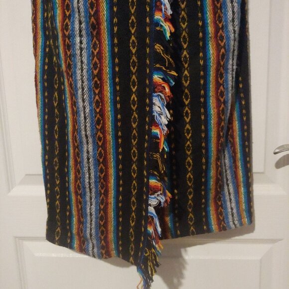Guess By Georges Marciano Soft Colorful Ethnic Midi Wrap Skirt Fringe 27 - Picture 5 of 11